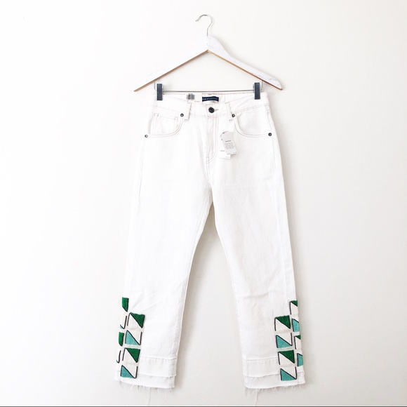 Levi’s White Beaded Lmc Slim Crop Jeans - Picture 3 of 8